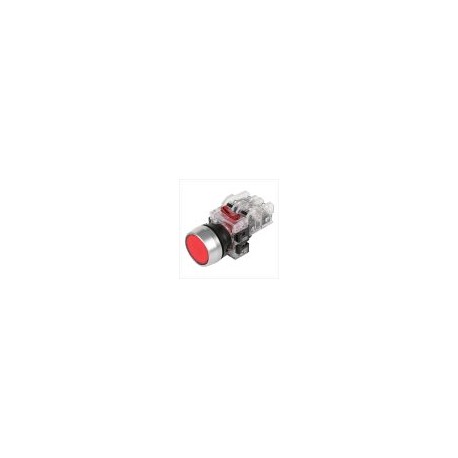 MRF-RM1R BOTON 22MM, MOMENTANEO, ROJO EN ALUMINIO. HANYOUNG NUX