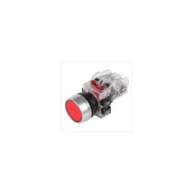 MRF-RM1R BOTON 22MM, MOMENTANEO, ROJO EN ALUMINIO. HANYOUNG NUX